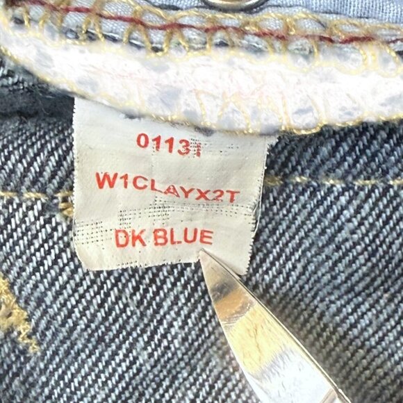 Mek Denim Jeans Womens Sz 26/32 Clayton Slim Boot Low-Rise Embroidered Flap - Picture 15 of 16